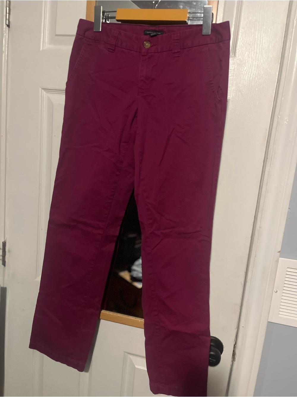 Size 4 Tommy Hilfiger Straight Leg Pants, Plum/Purple Colour